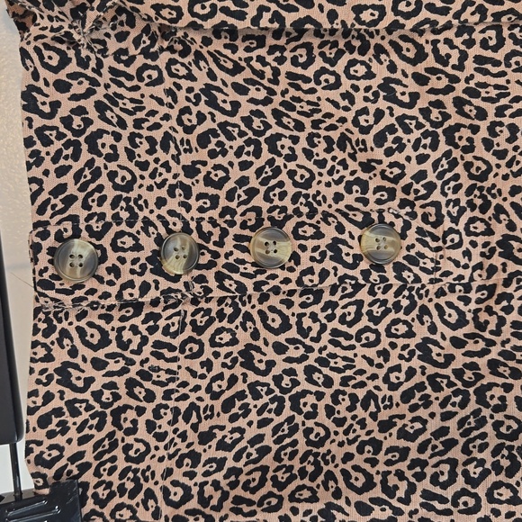 American Eagle Leopard Print Black & Brown Paper Bag Waist Mini Skirt Large - Picture 4 of 9